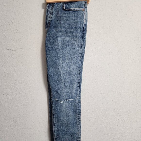 We The Free | High Waisted Button Fly Raw Hem Skinny Jeans Sz 28 - Picture 4 of 16